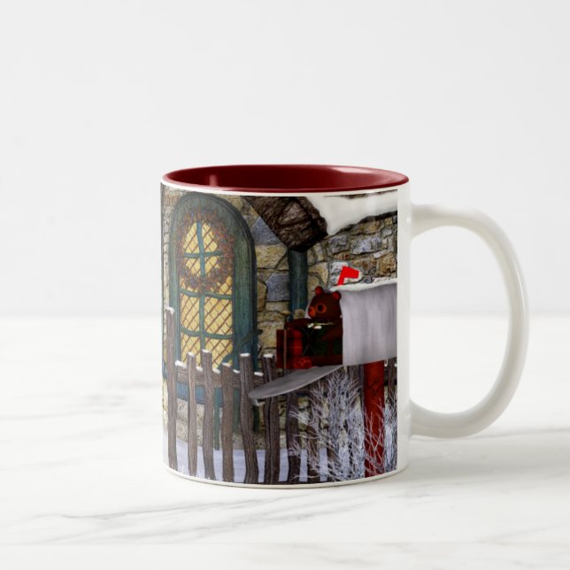 Christmas Holiday Scene Two-Tone Coffee Mug (Right)