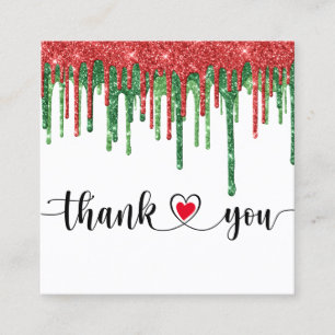 christmas holiday script thank you for your order square business card