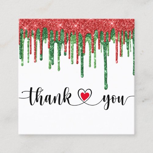 christmas holiday script thank you for your order square business card