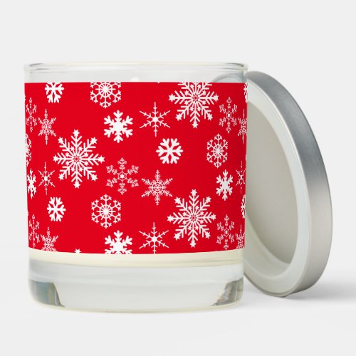 Christmas Holiday Season Snowflakes Pattern Scented Candle