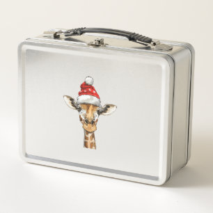Christmas Holiday Season Xmas Giraffe   Metal Lunch Box