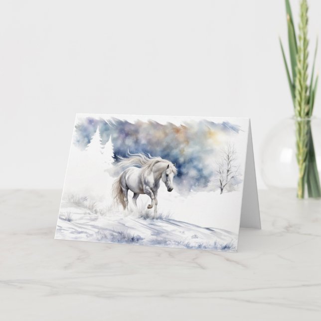 Christmas Holiday Seasons Greetings Horse  (Front)