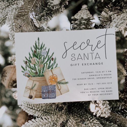 Christmas Holiday Secret Santa Party Invitation