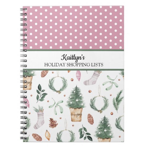 Christmas Holiday Shopping LIsts Notebook