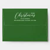 Christmas Holiday Silver Faux Foil Green Envelope (Back (Top Flap))