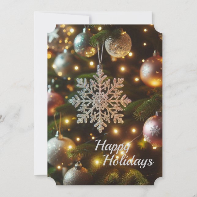 Christmas Holiday Silver Snowflake Ornaments  (Front)