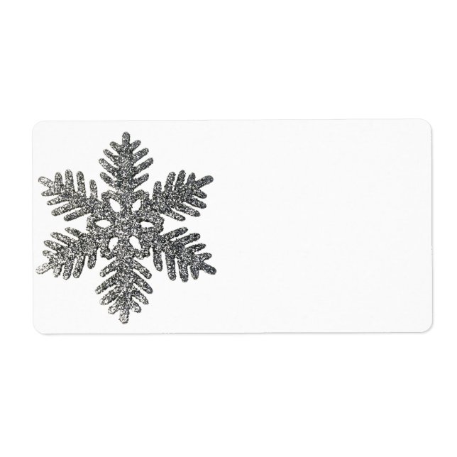 Christmas Holiday Silver Snowflake Star Design Label (Front)