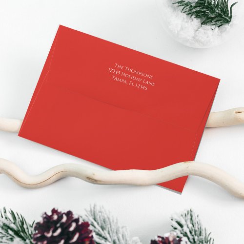 Christmas Holiday Simple Bright Red Fesrive Envelope
