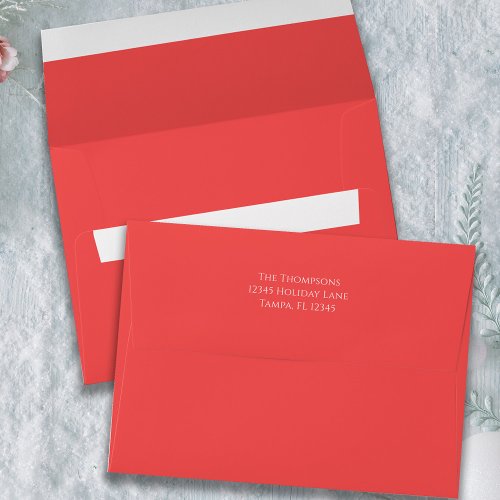 Christmas Holiday Simple Bright Red Festive Envelope