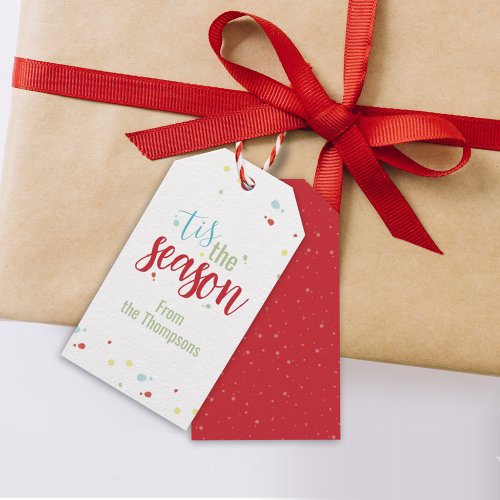 Christmas Holiday Simple Festive Tis the Season  Gift Tags