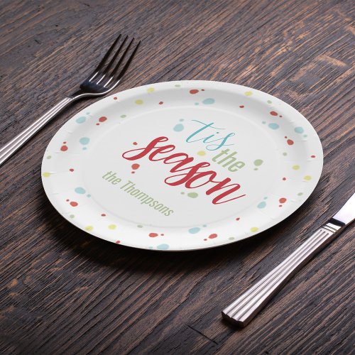 Christmas Holiday Simple Festive Tis the Season   Paper Plates