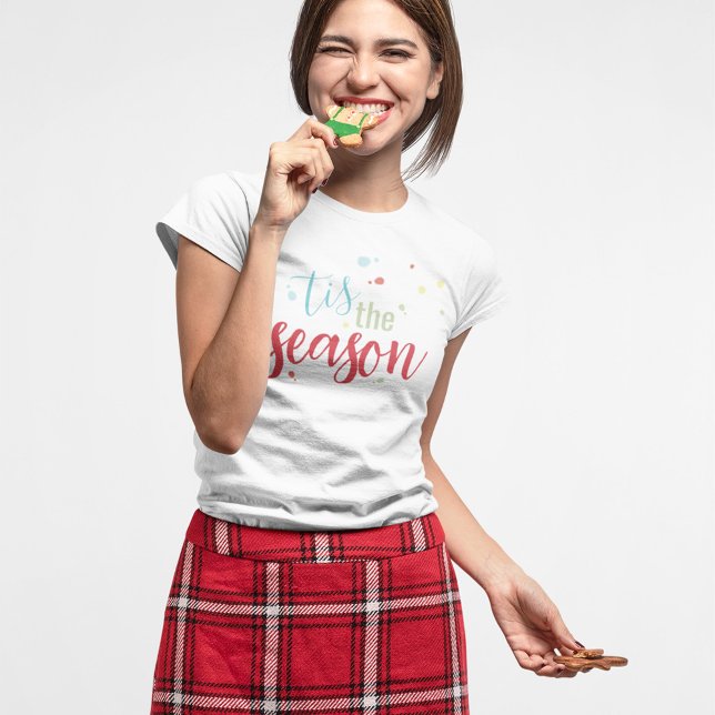 Christmas Holiday Simple Festive Tis the Season T-Shirt (Tis the season holiday t shirt)