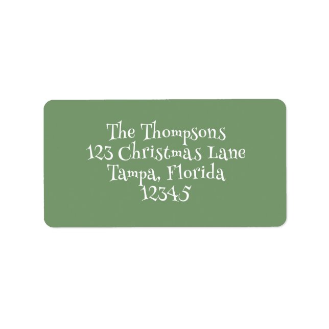 Christmas Holiday Simple Green Whimsical Cute Label (Front)