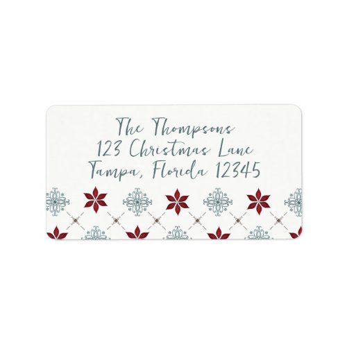 Christmas Holiday Simple Minimalist Red Blue Star  Label