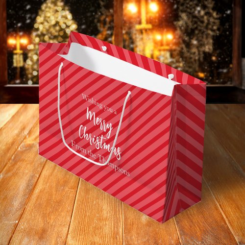 Christmas Holiday Simple Red Minimalist Cute  Large Gift Bag