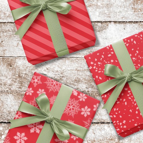 Christmas Holiday Simple Red Patterns Winter Cute Wrapping Paper Sheets