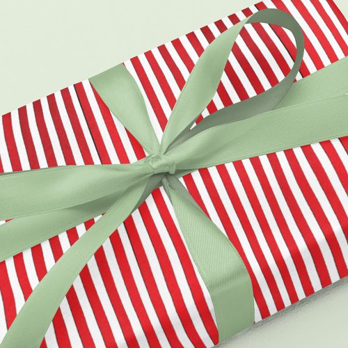 Christmas Holiday Simple Red Striped Festive Wrapping Paper