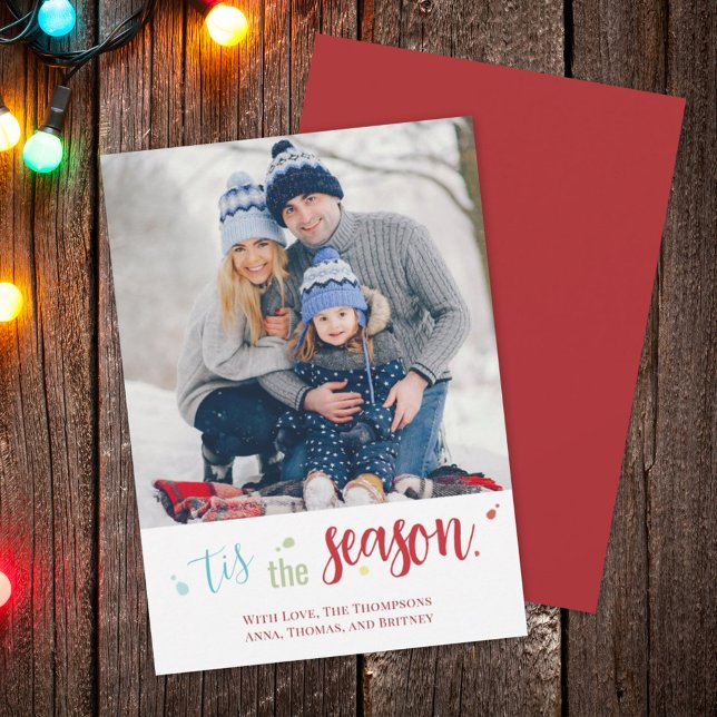 Christmas Holiday Simple Tis the Season Cute Card (Creator Uploaded)