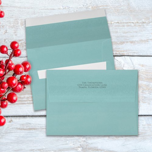 Christmas Holiday Simple Turquoise Nautical Beach Envelope