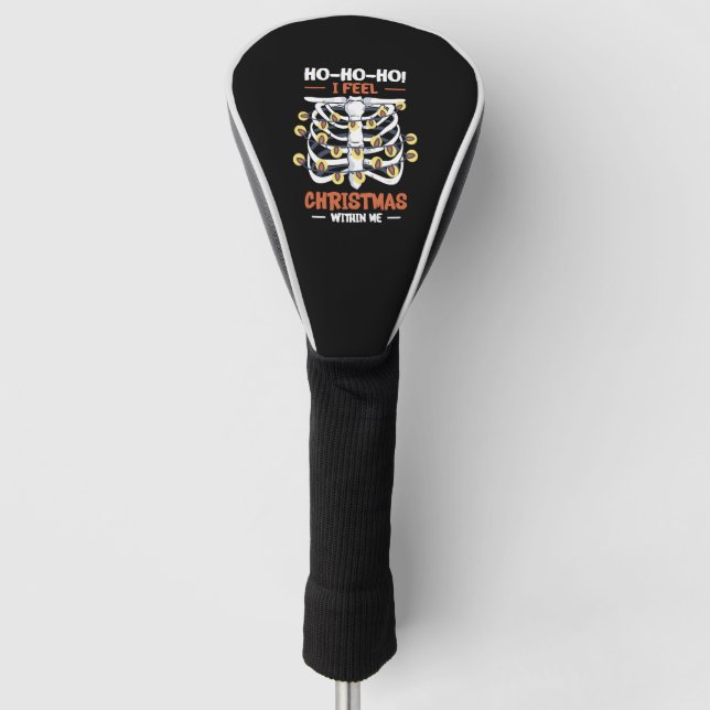 Christmas Holiday Skeleton Rib Cage Radiology Golf Head Cover (Front)