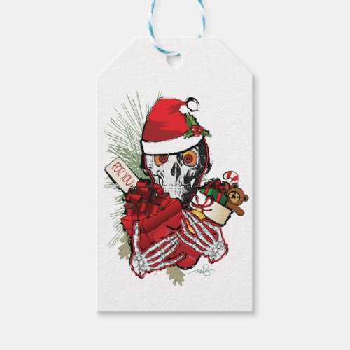 Christmas Holiday Skull Gift Tags