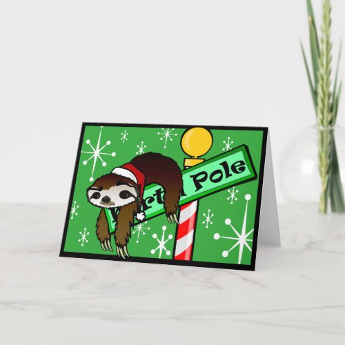 CHRISTMAS HOLIDAY SLOTH GRAPHIC GREETING CARD