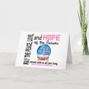 Christmas Holiday Snow Globe 1 Breast Cancer Card