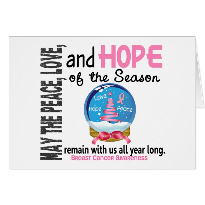 Christmas Holiday Snow Globe 1 Breast Cancer Cards