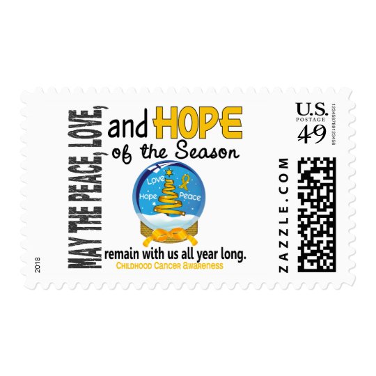 Christmas Holiday Snow Globe 1 Childhood Cancer Postage