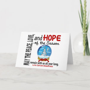 Christmas Holiday Snow Globe 1 Lung Cancer Card