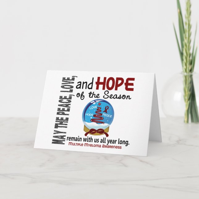 Christmas Holiday Snow Globe 1 Multiple Myeloma Card (Front)