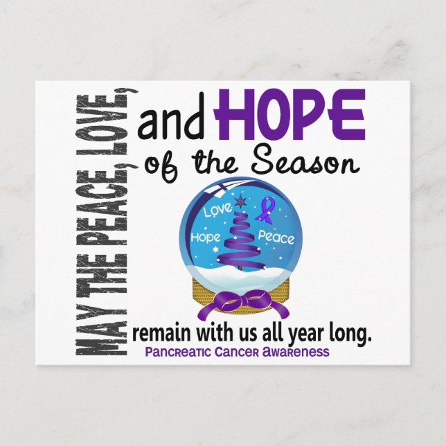 Christmas Holiday Snow Globe 1 Pancreatic Cancer (Front)