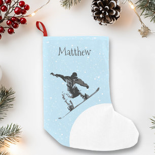 Christmas Holiday Snowboarding Personalized Snow Small Christmas Stocking