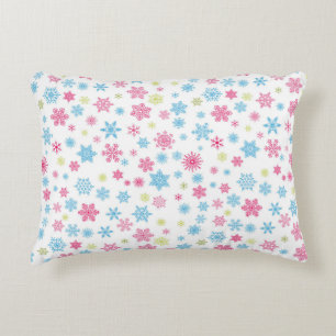 Christmas Holiday Snowflake Pattern Accent Pillow