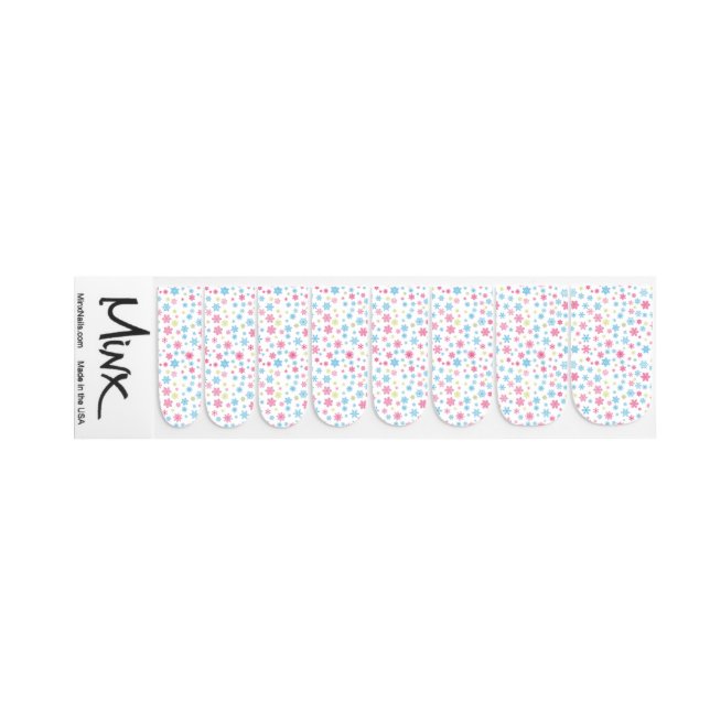 Christmas Holiday Snowflake Pattern Minx Nail Art (Left Hand)