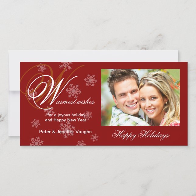 Christmas Holiday Snowflake Photo Cards (Front)