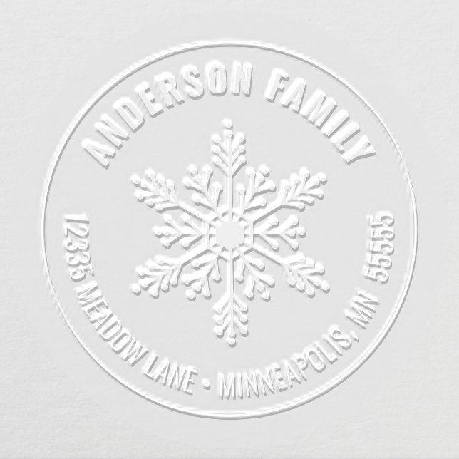 Christmas Holiday Snowflake Return Address Embosser (Design)