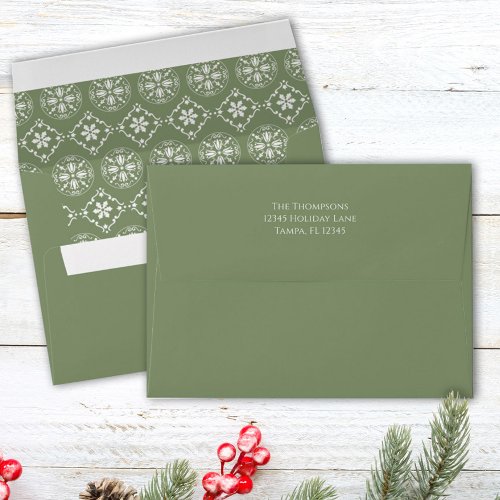 Christmas Holiday Snowflake Simple Winter Pattern Envelope