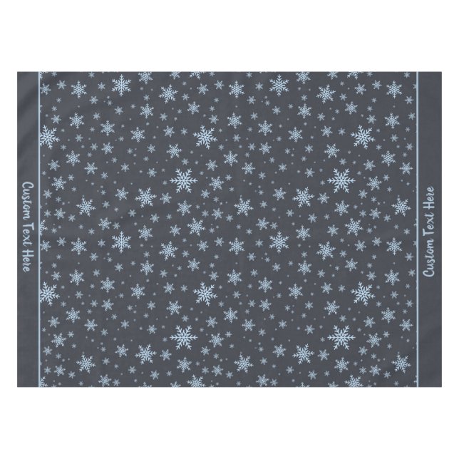 Christmas Holiday Snowflakes Winter Personalized Tablecloth (Front (Horizontal))