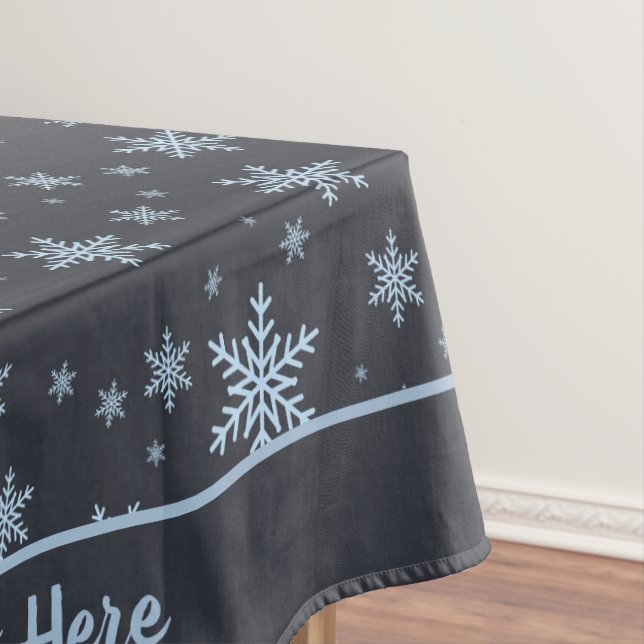 Christmas Holiday Snowflakes Winter Personalized Tablecloth (In Situ)