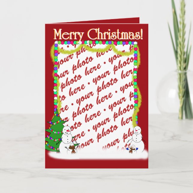 Christmas Holiday Snowman Family Photo Frame (Front)