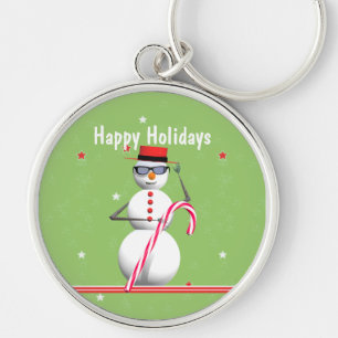 Christmas Holiday Snowman Keychain