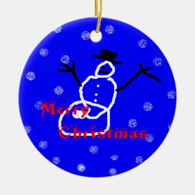 Christmas Holiday Snowman Ornament Template (Front)