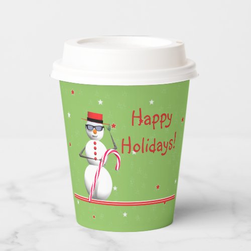 Christmas Holiday Snowman Paper Cups