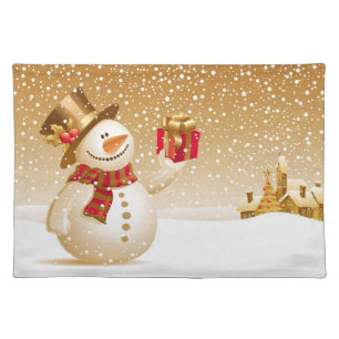 Christmas Holiday Snowman Placemat