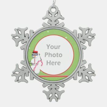 Christmas Holiday Snowman Snowflake Pewter Christmas Ornament by xfinity7 at Zazzle
