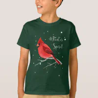 Christmas Holiday Snowy Red Cardinal Bird women's T-Shirt