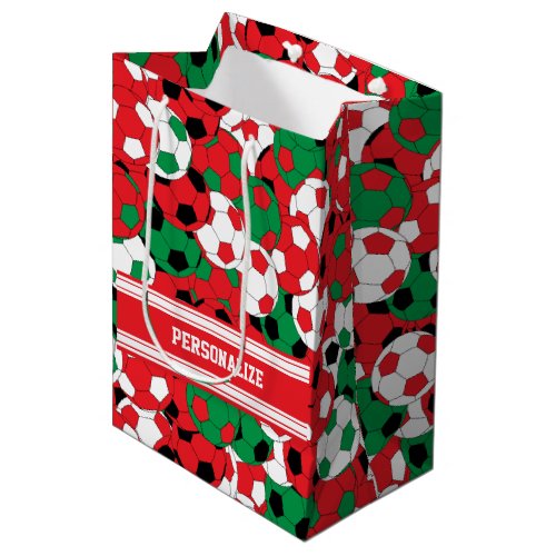 Christmas Holiday Soccer Ball Collage Medium Gift Bag