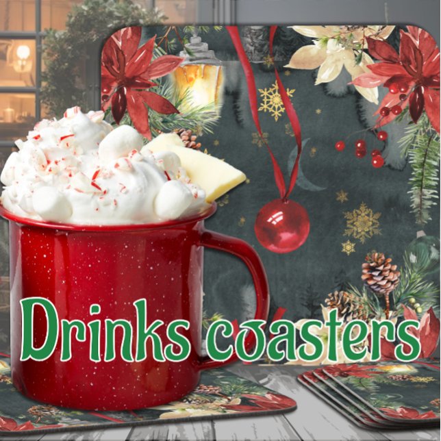 Christmas Holiday Splendor Beverage Coaster (Creator Uploaded)