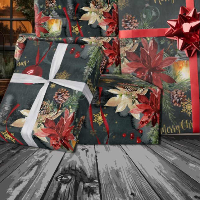 Christmas Holiday Splendour Glossy Wrapping Paper (Creator Uploaded)